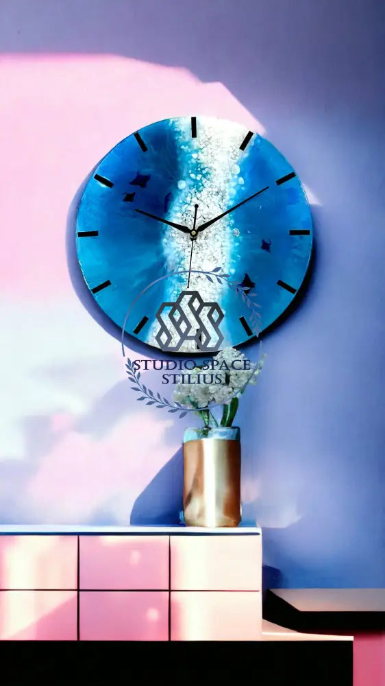 Seaside Serenity: Handmade Resin Beach Wall Clock