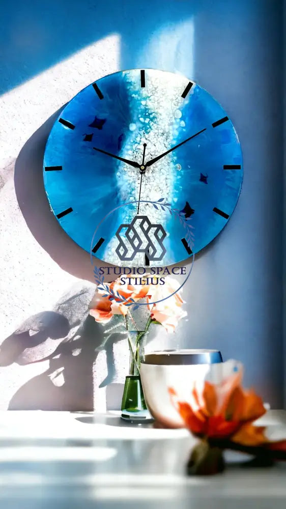 Seaside Serenity: Handmade Resin Beach Wall Clock